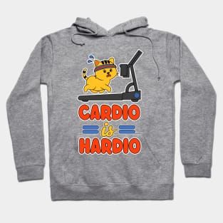 Cardio is Hardio - Funny Kawaii Cat on a Treadmill Hoodie